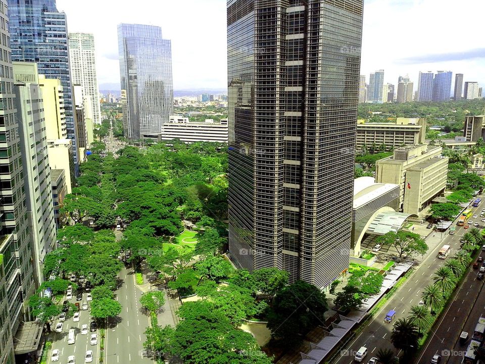 ayala triangle in makati city, philippines