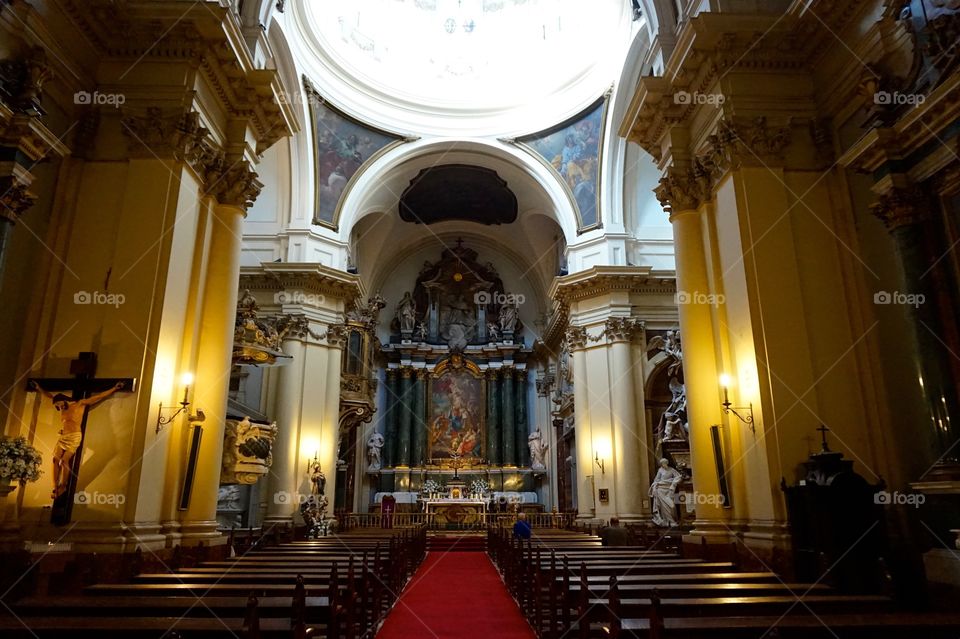 Interior of Parroquia de Santa Bárbara, Madrid, Spain 