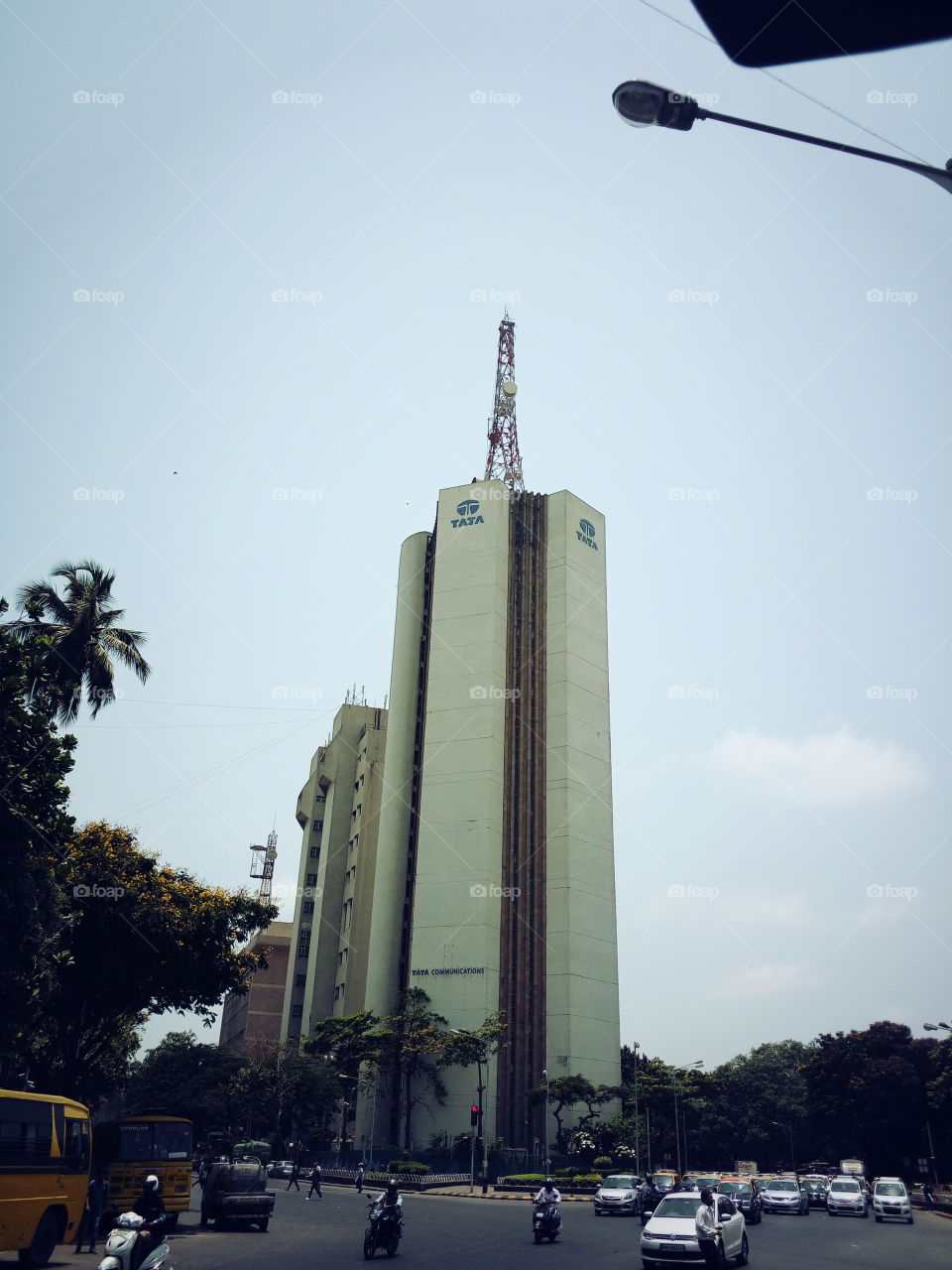 Building, Tower, People, car , bike, Traffic, Signal, Tree, Complexes, Company