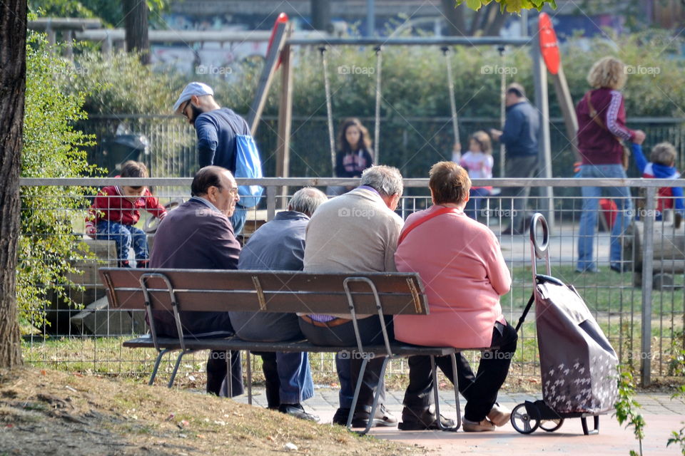 elderly in the park