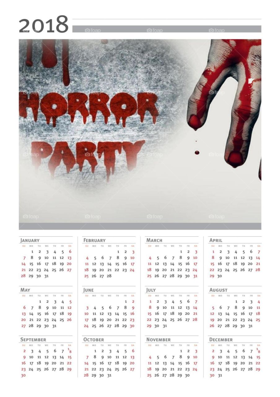 Horror Party Kalender 2018