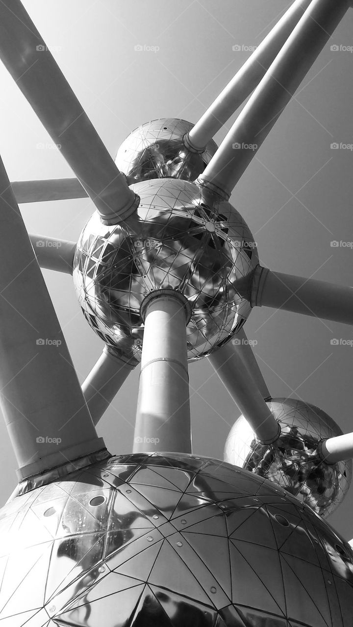 The balls of Atomium in Brussels 