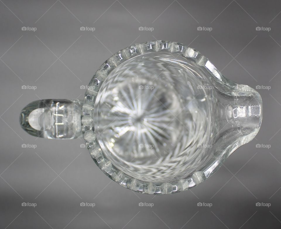 Looking down on Early American Pattern Glass Champagne Pitcher