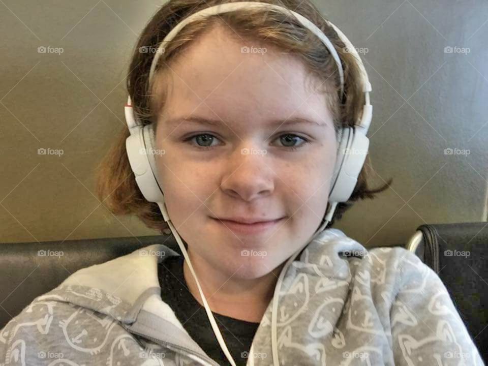 Girl with earphones