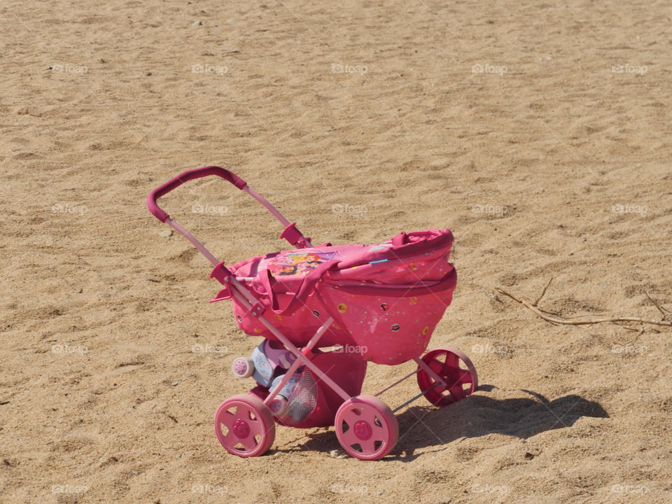 The pink stroller
