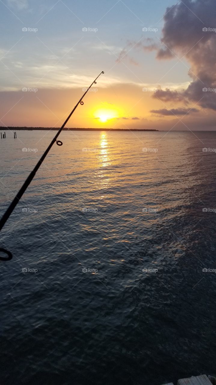 Sunset, Water, Fisherman, Ocean, Sea