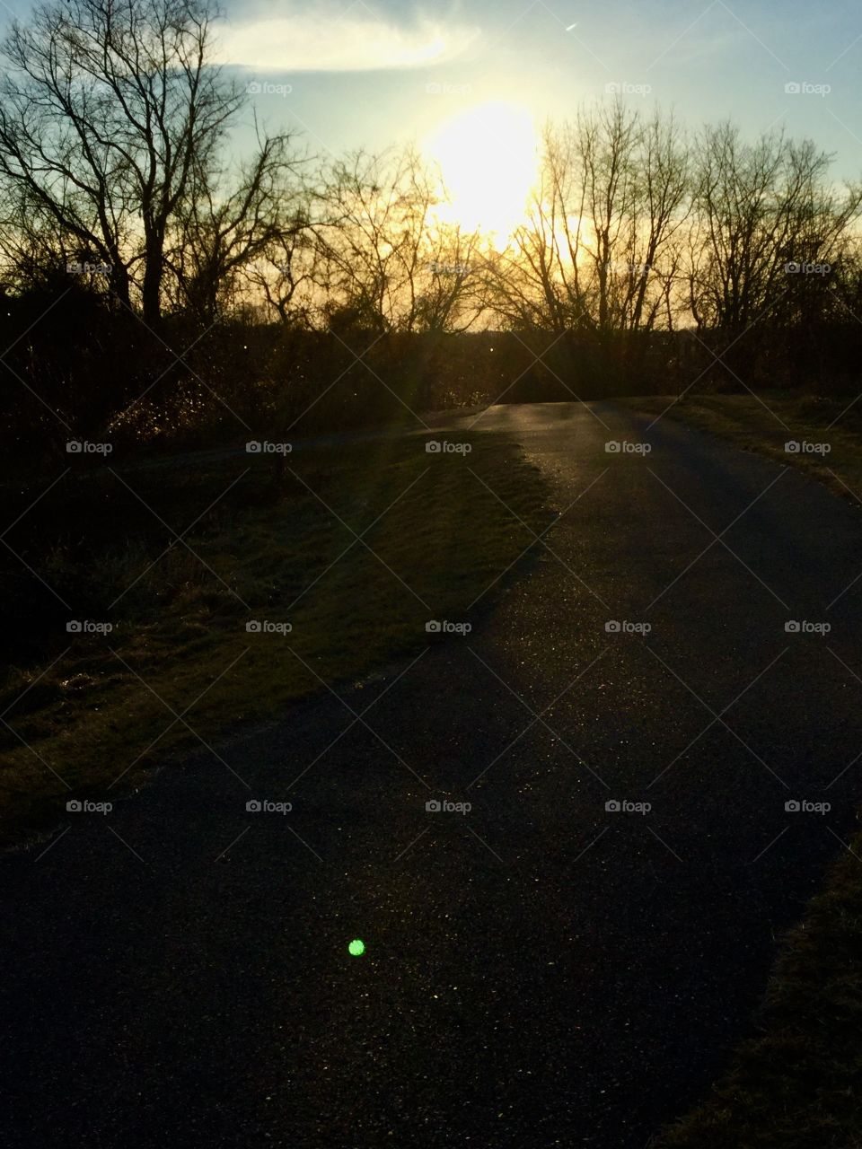 Mountain sunset path