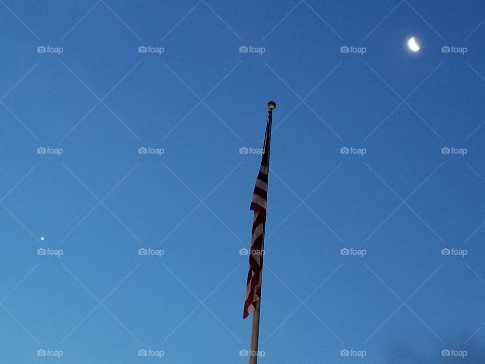 star, flag, moon