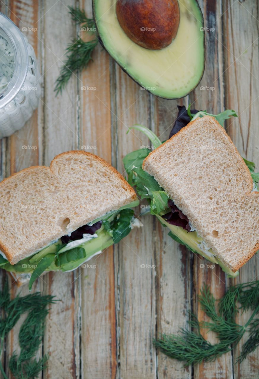 Cucumber and Avocado Sandwich 