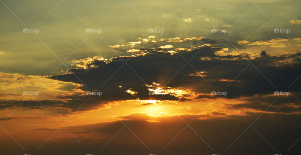 sunset with clouds