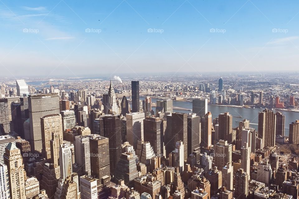 Areal foto of New York City skyline 