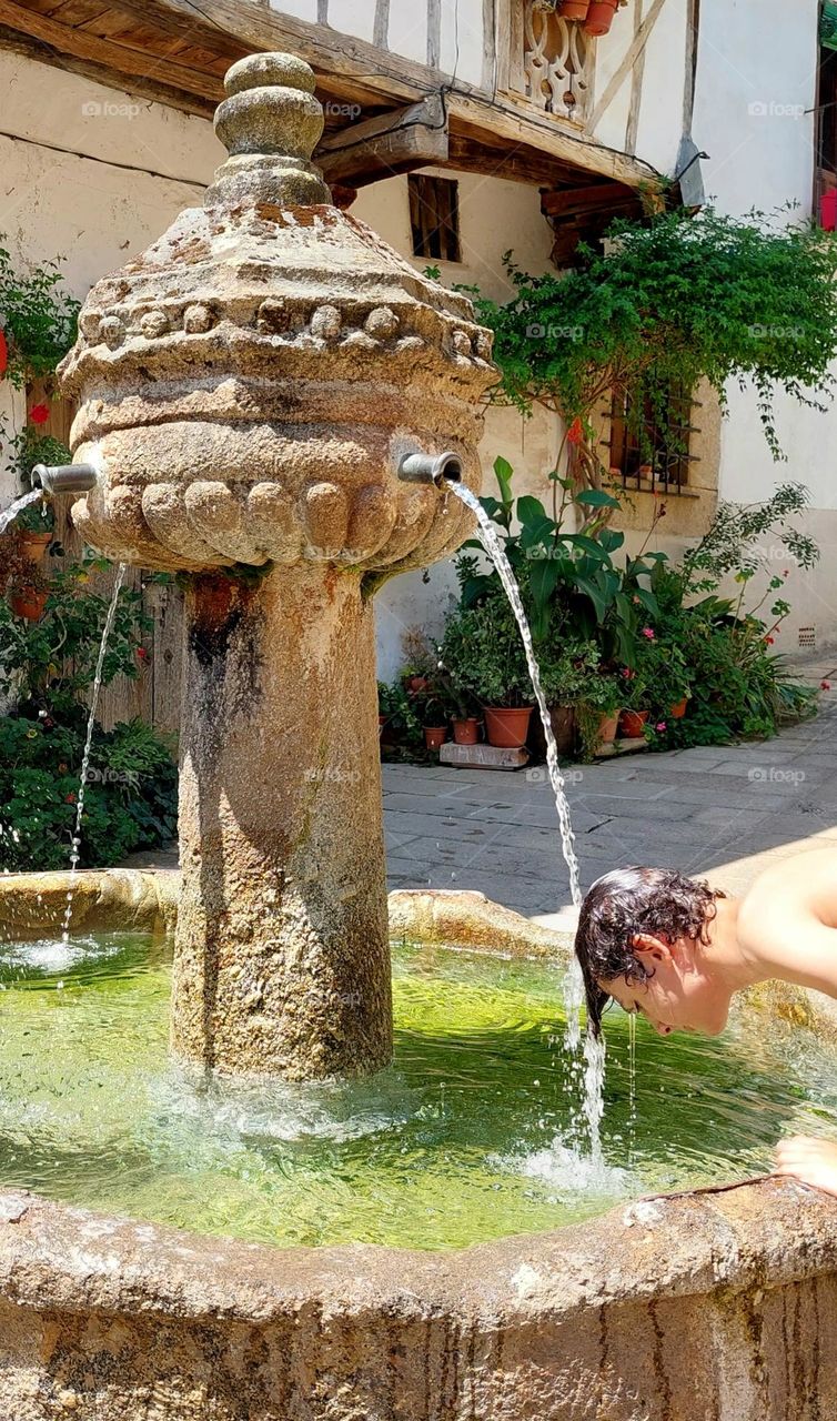 Cooling off in the fountain
