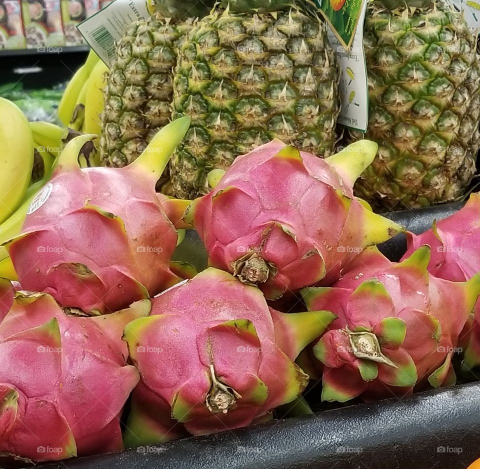 pineapple and dragon fruit