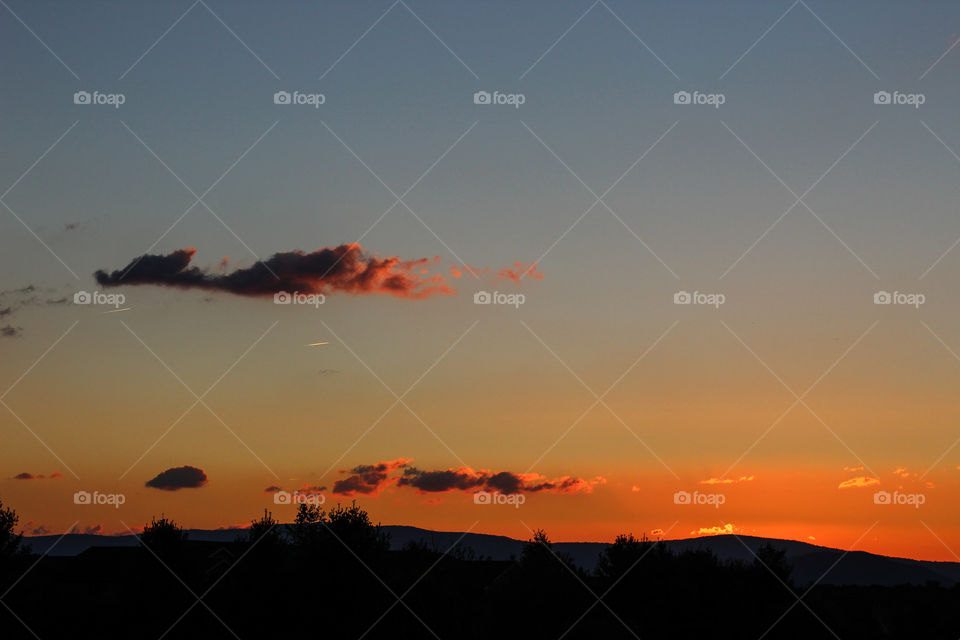 The Orange Glow of Sunrise in the Mountains