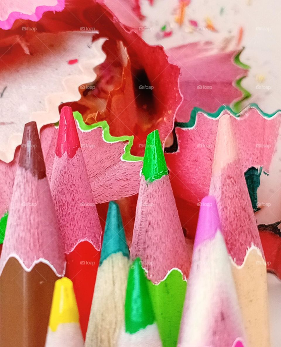 Sharpened colour pencils...