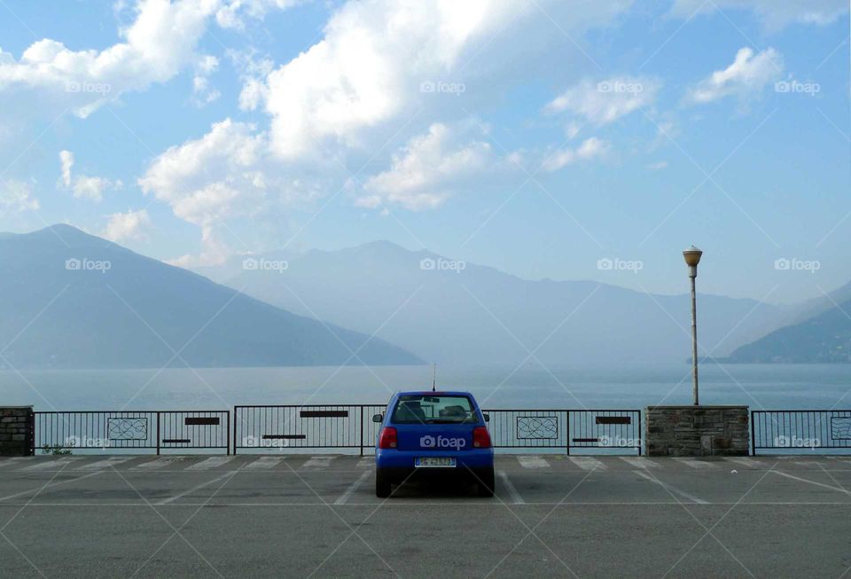 view from Lago Maggiore to the West side of the lake