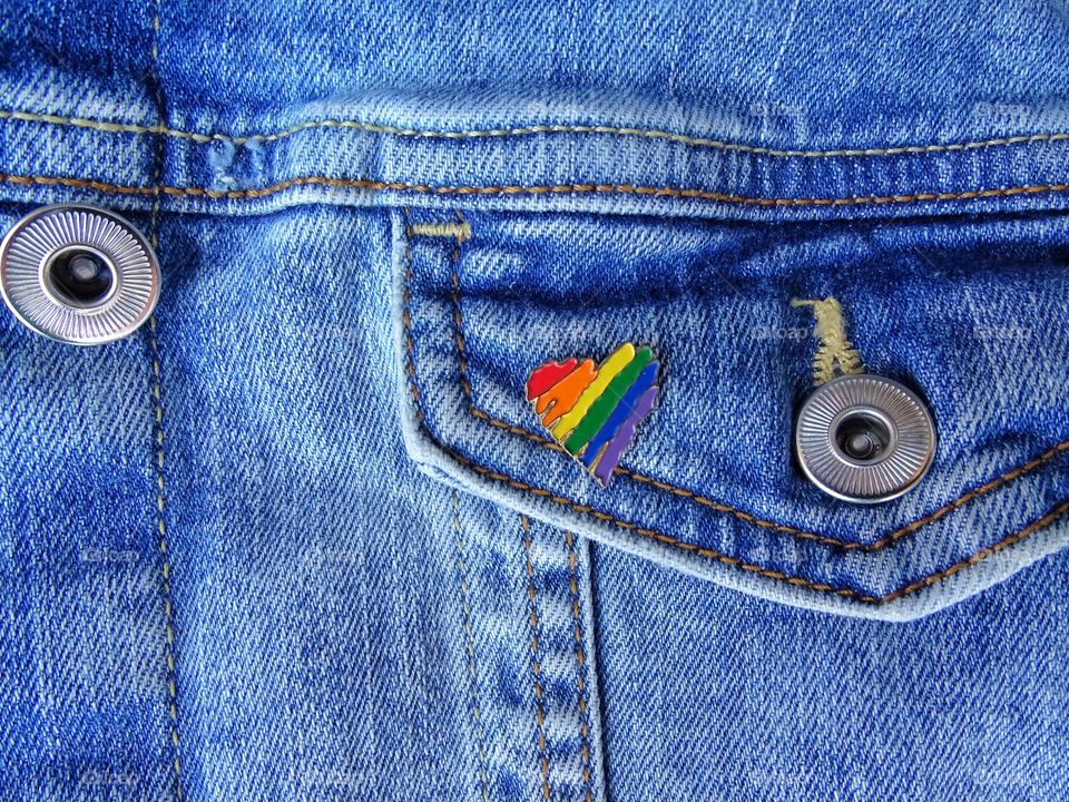 Pride pin on jacket