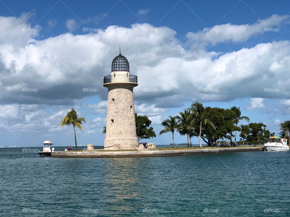 Boca Chita Key lighthouse in Biscayne Bay, Florida