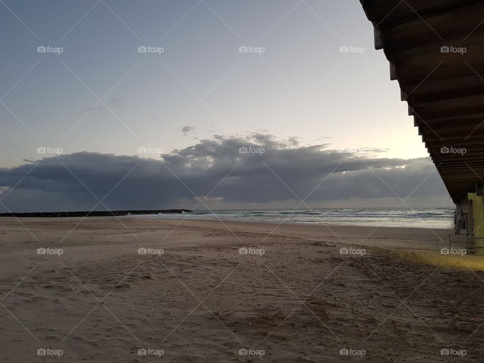 Deserted beach morning
