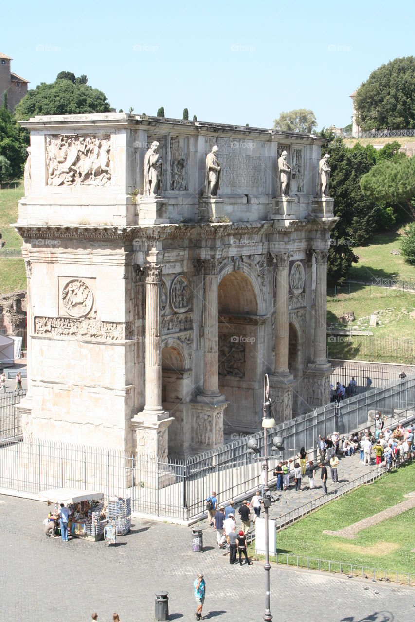 Arch of Constantine seen from the Colosseum in Rome