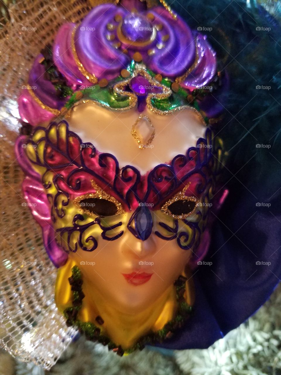 Christmas decoration, Mardi Gras colorful mask