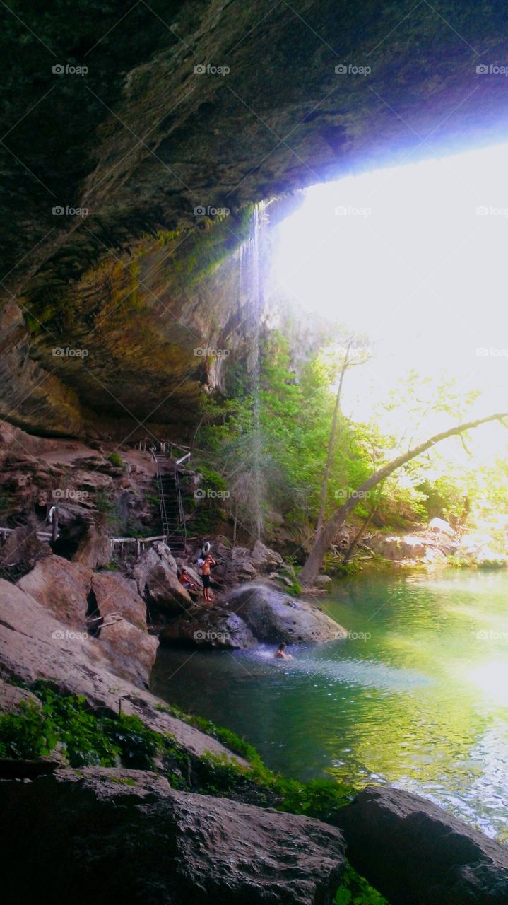 The Grotto at Hamilton Pool. A swimming hole near Austin