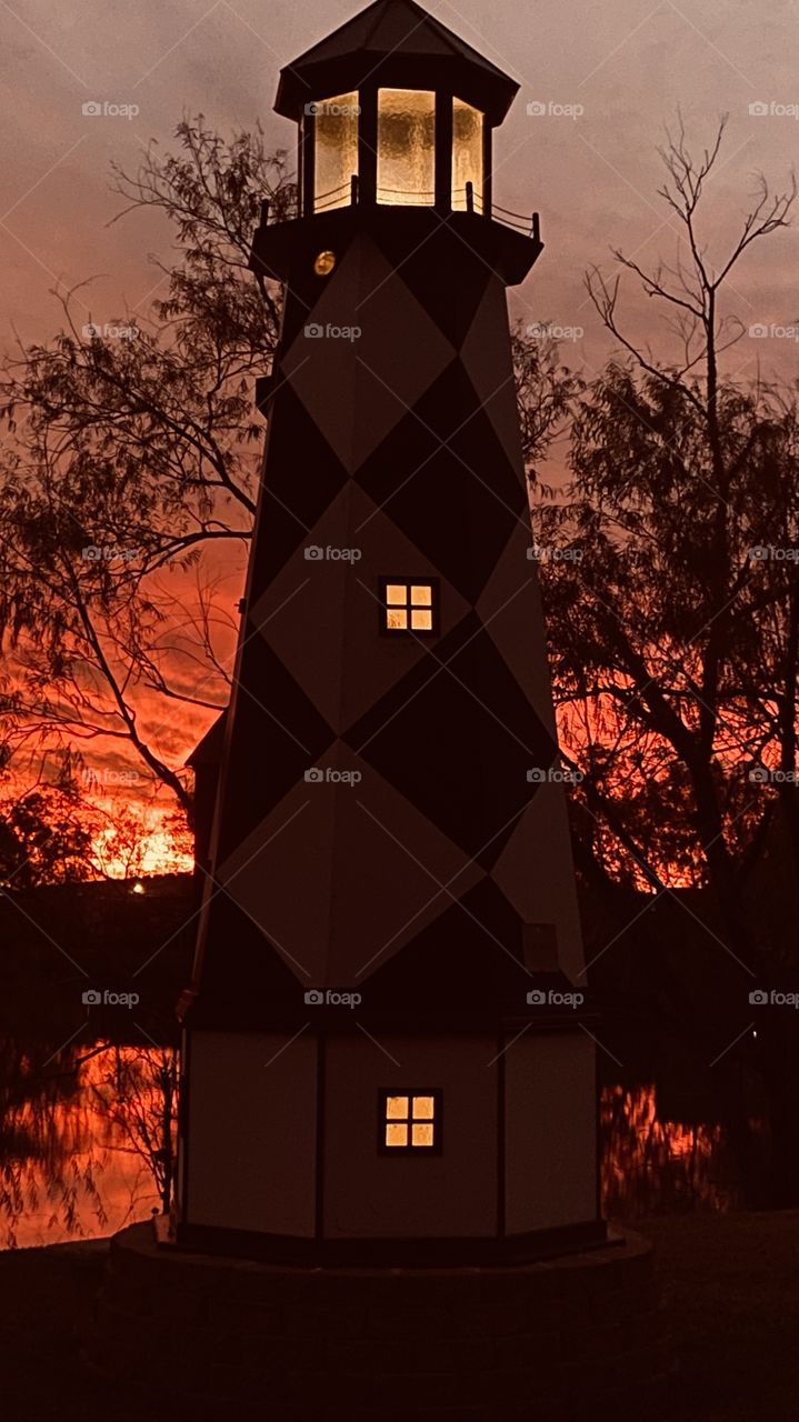 Lighthouse makes the presence during  the evening hours. 