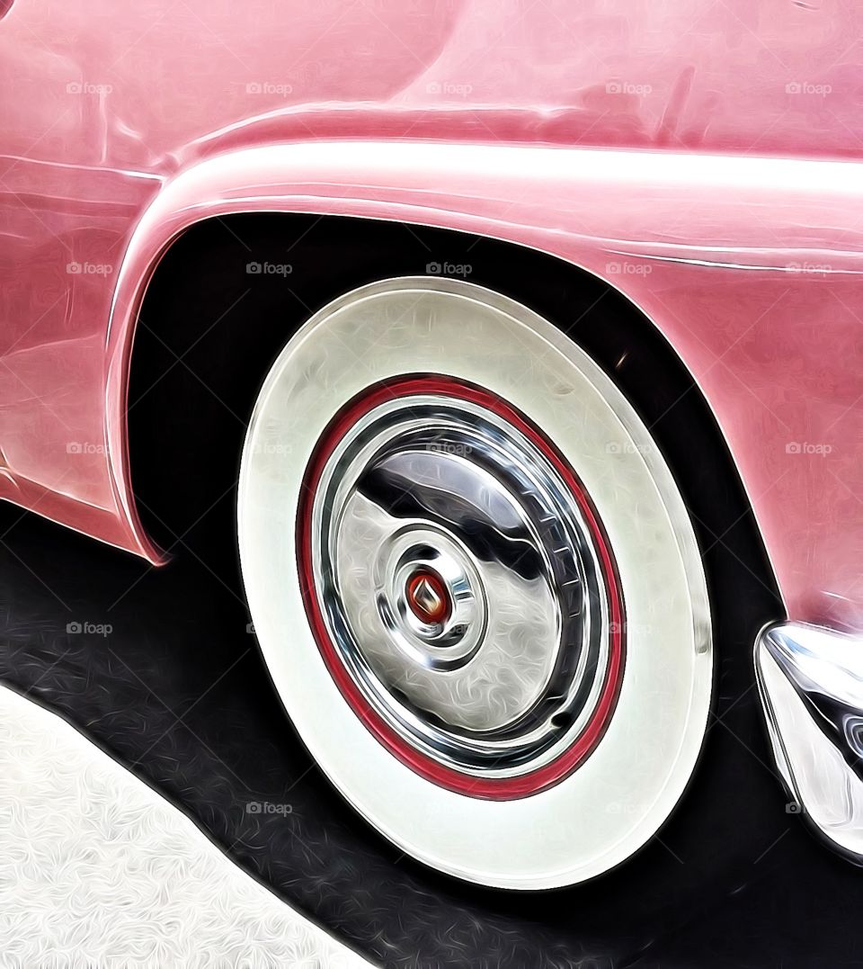 Pink Vintage Car
