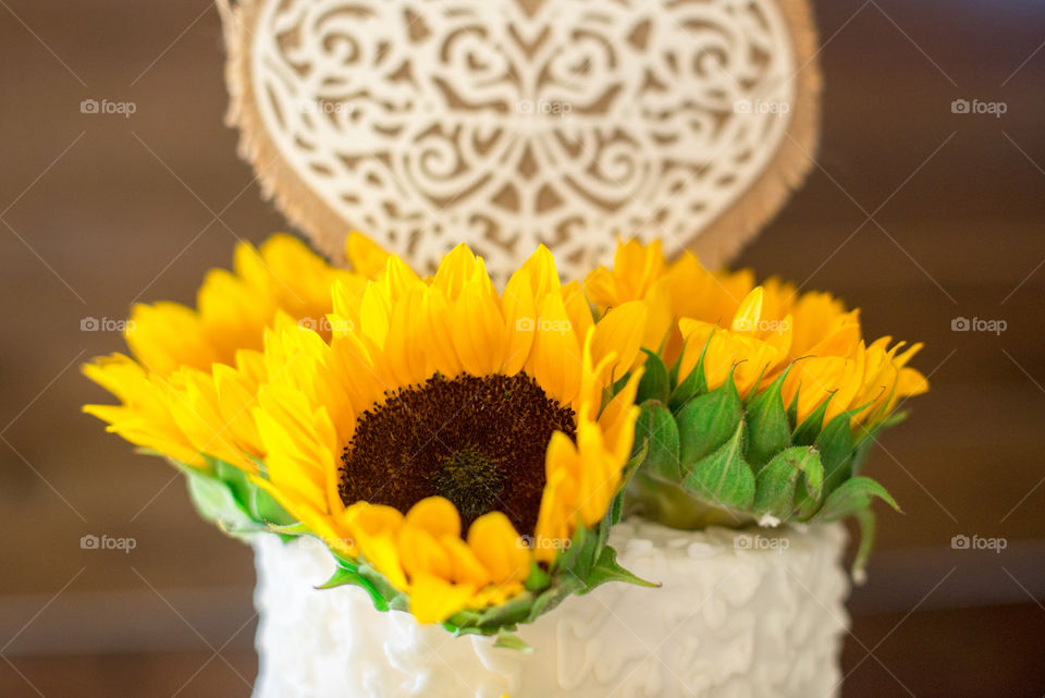 Sunflower Wedding Cake Topper