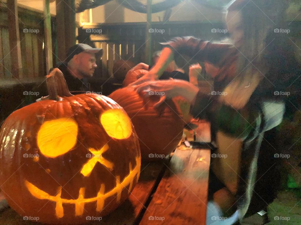 Pumpkin carving party. 