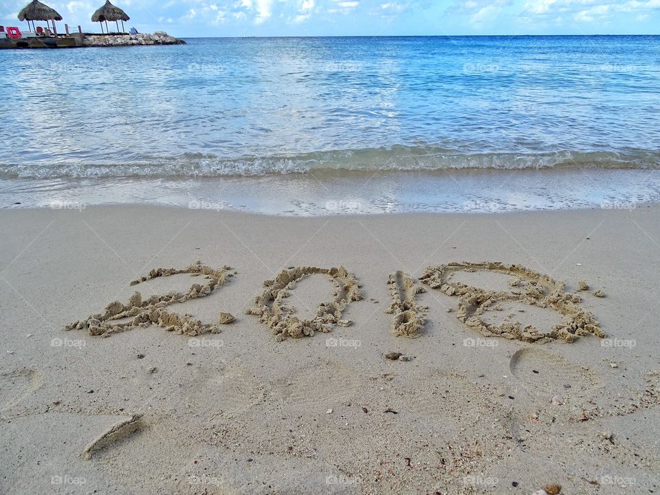 Writing on the beach