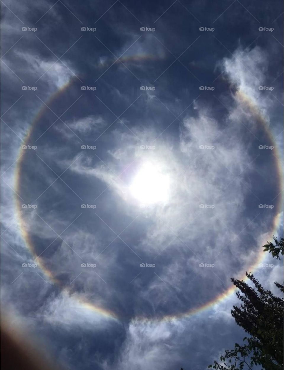 halo solar sorprendente