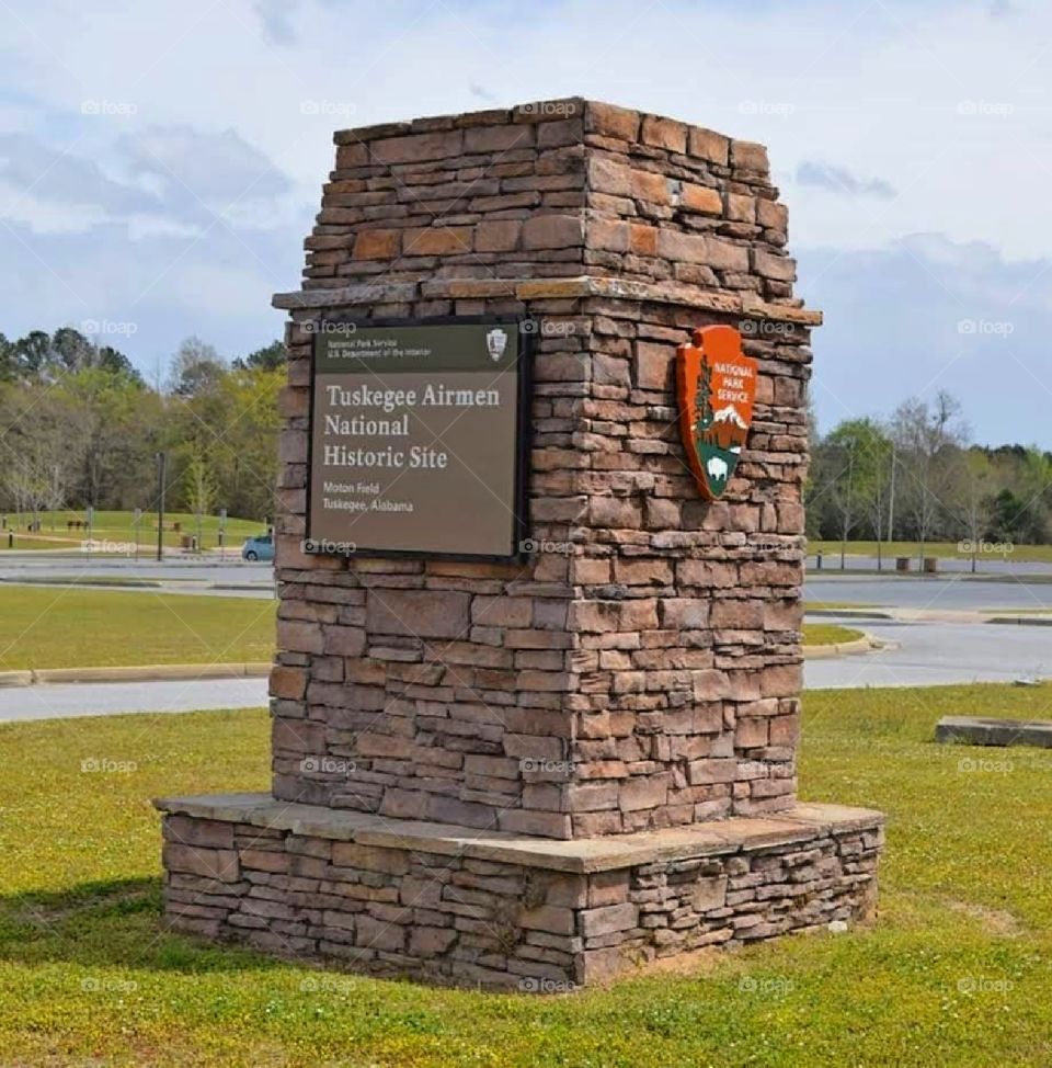 Tuskegee Airman National Historic Site, sign, National Park Service, Tuskegee, AL