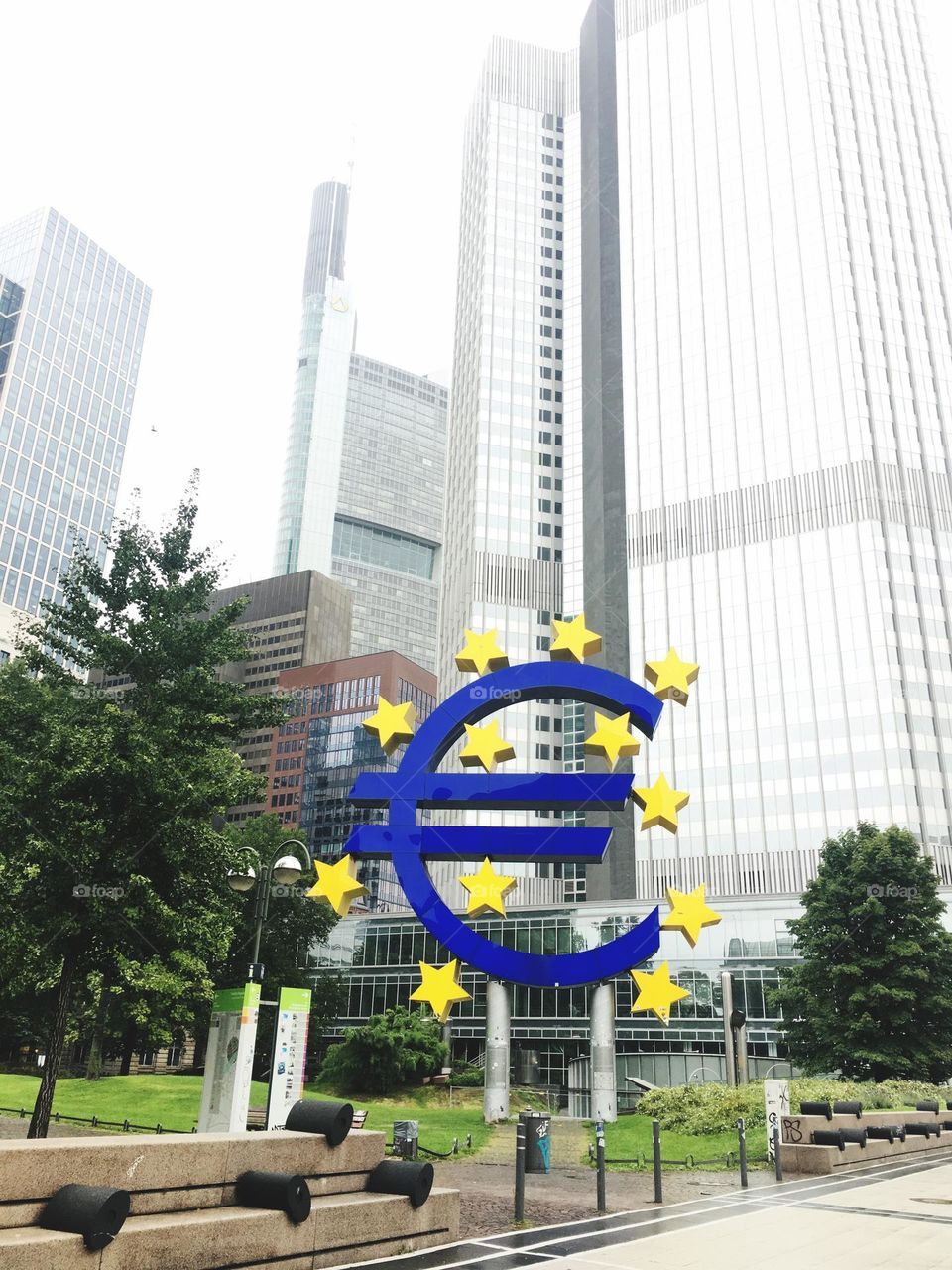 Euro tower sign outside the building 