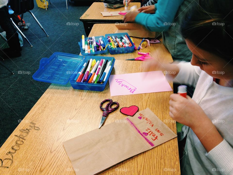 Valentine's Day . My students decorating their baggies for Valentine's Day 