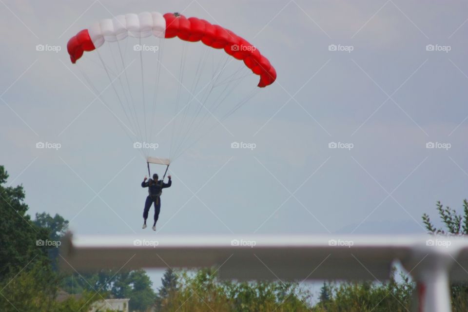 Paraglider Landing. Paraglider Landing