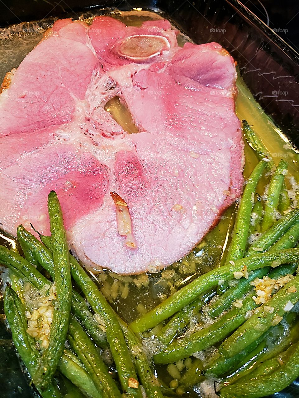 ham and green beans dinner