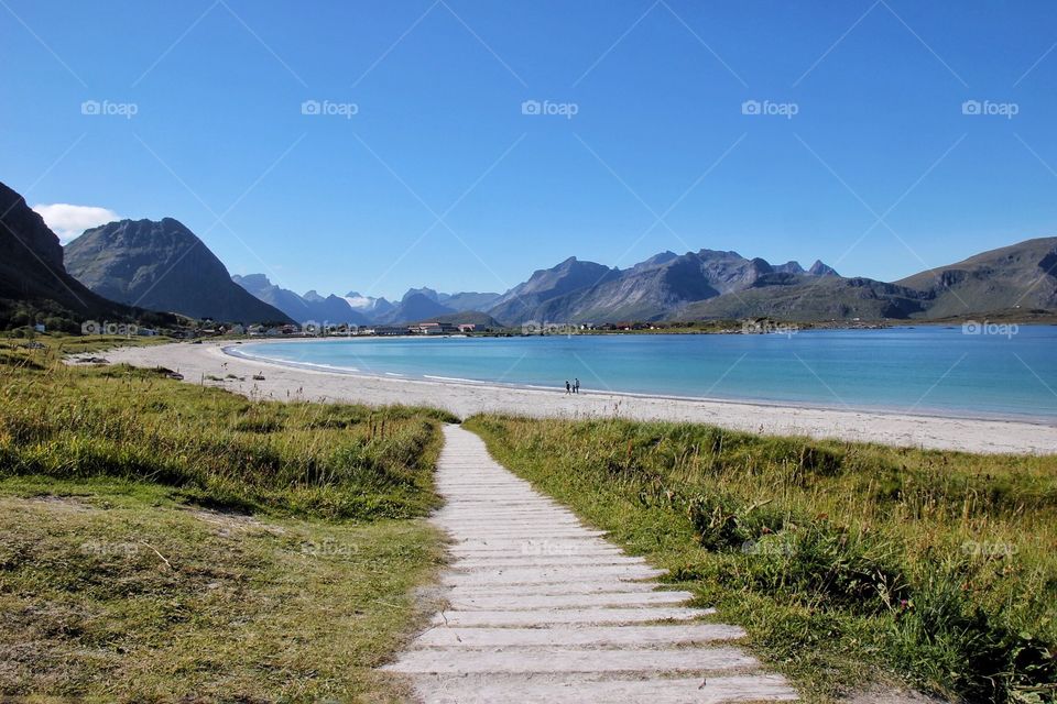 White beach in the lofoten islands