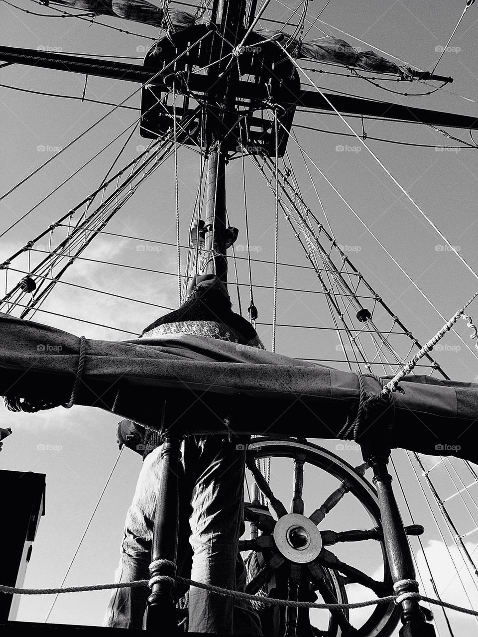 Ship and mast . This is the ship used in pirates of the Caribbean , old  