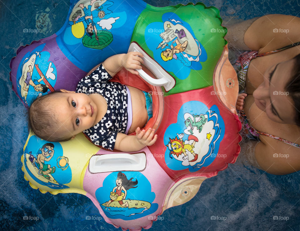 First time at the pool! 