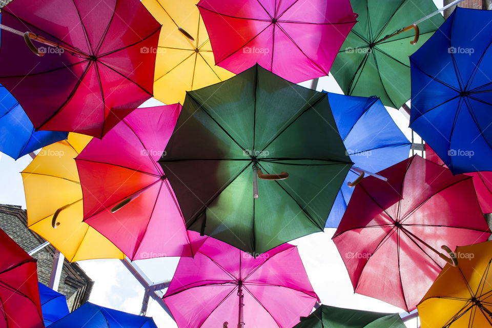 Under the umbrellas