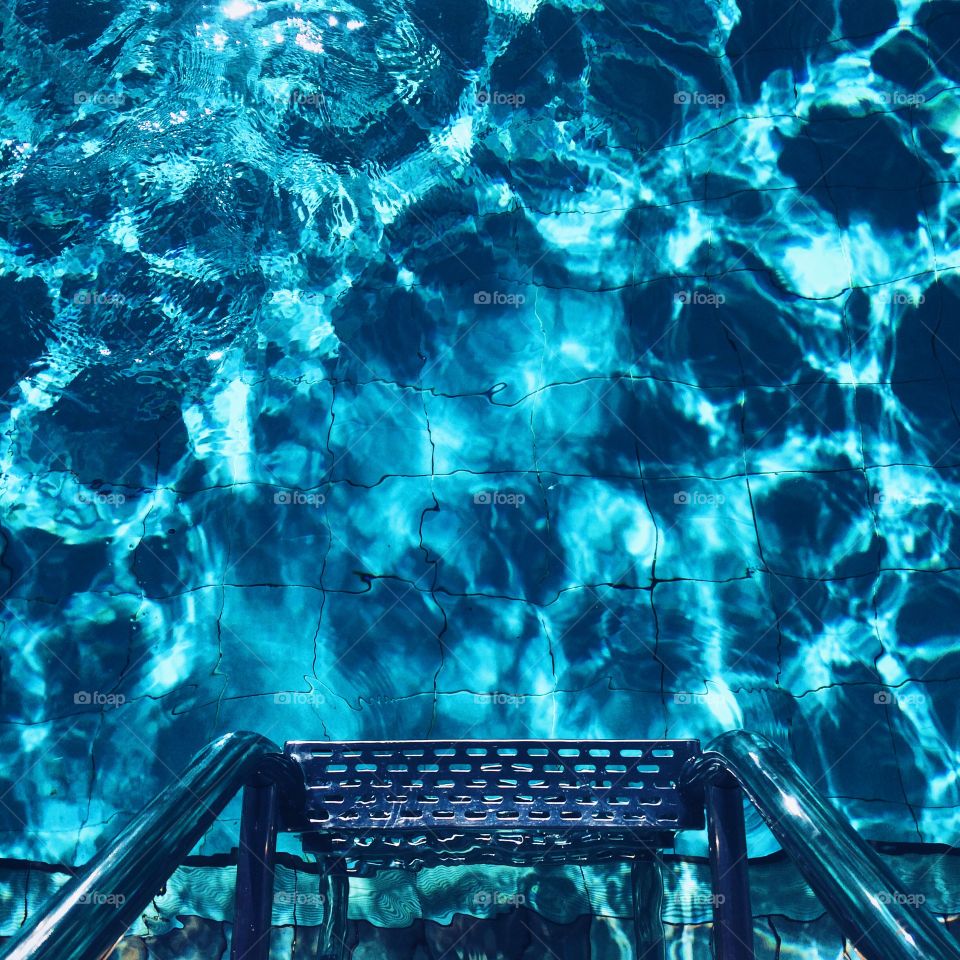 High angle view of swimming pool and stairs