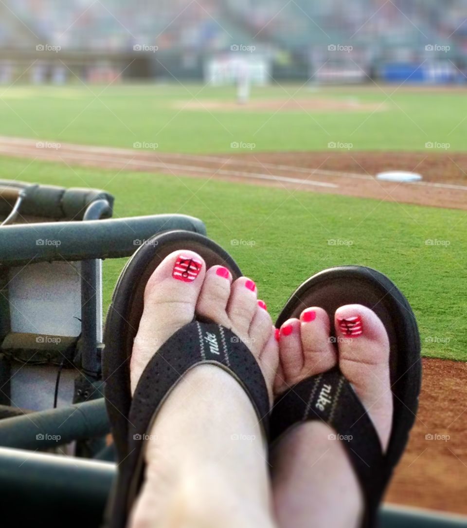 Best seat in the baseball stadium. 