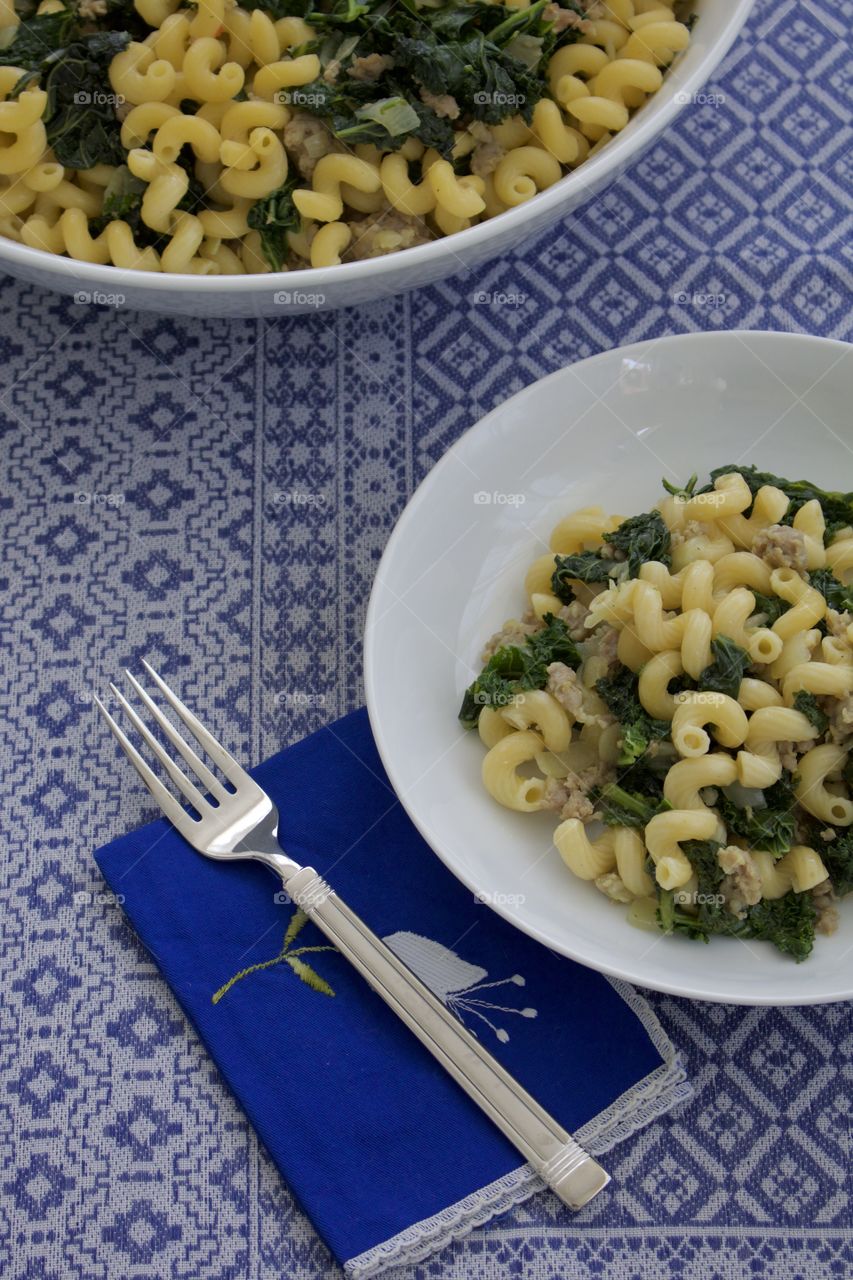 Pasta with ground sausage 