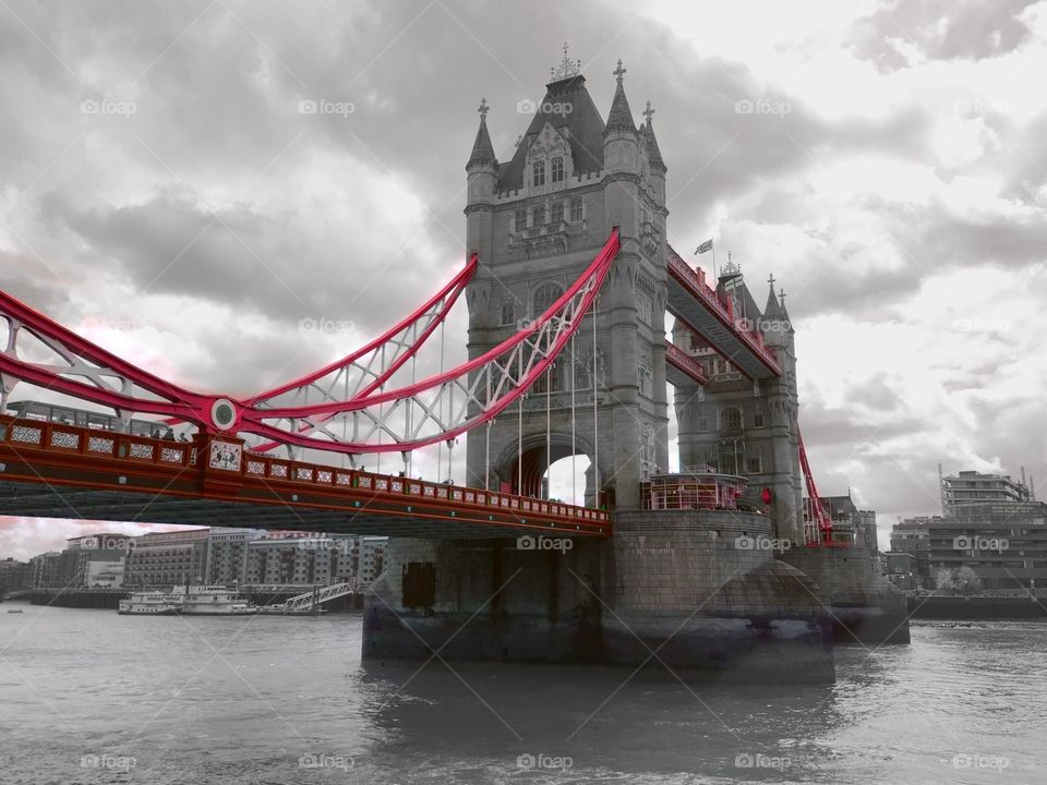 My classmates wished the Tower Bridge was red, and so I did it! Thank you technology ;)