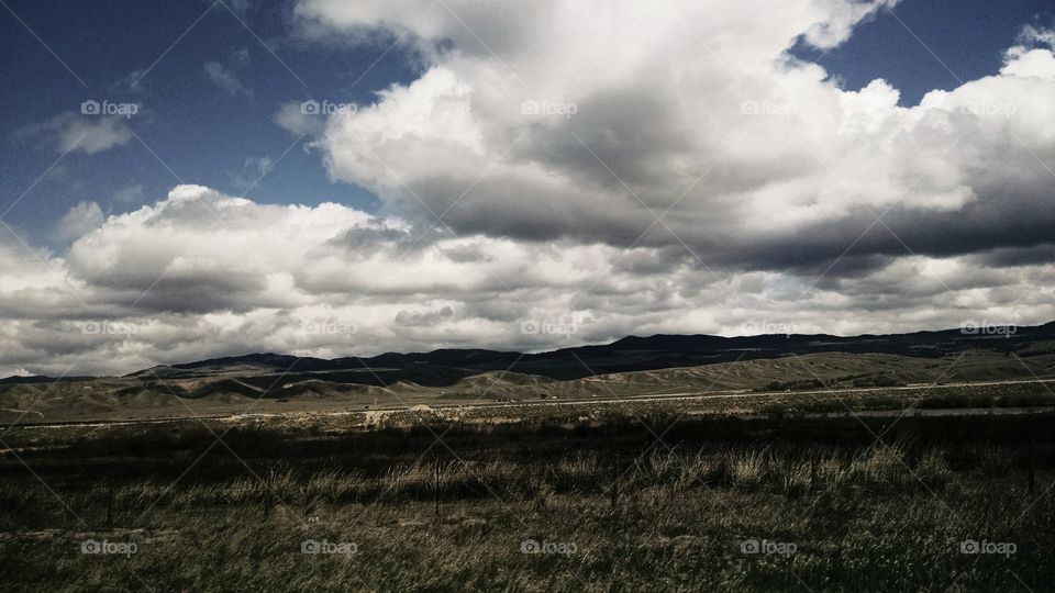 Montana Roadside. The beautiful fields seen from the highway between Butte and Missoula in Montana.