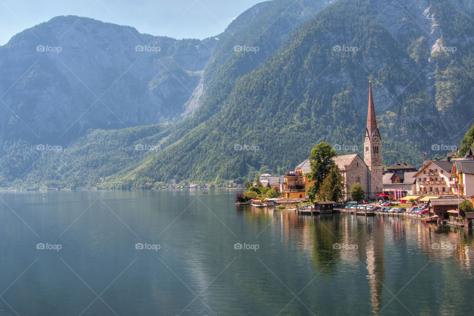 Scenic view of Hallstatt village