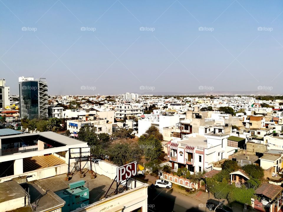 City Look, Jaipur the Pink City of India.
A view from the top Floor of Building.