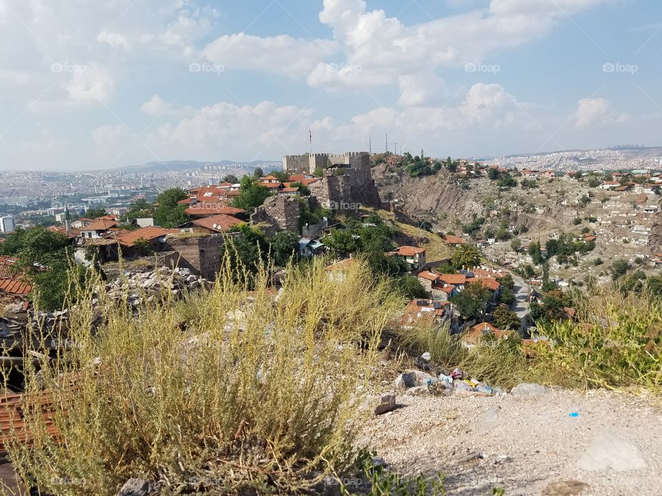 another part of the ankara castle in Turkey overlooking the city