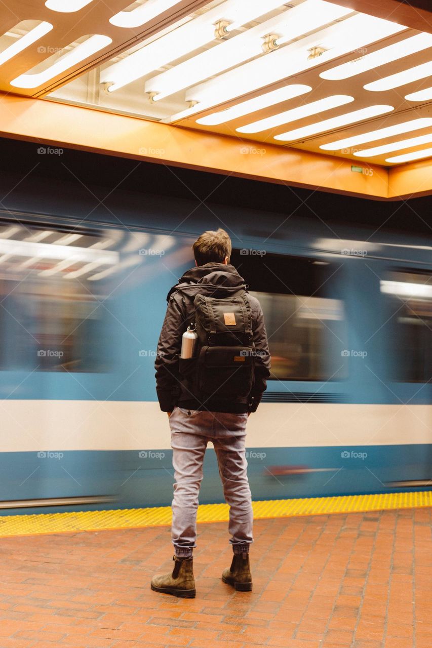 commuter at a Subway platform